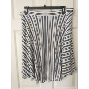 Lane Bryant Cute & Comfy Pull On Blue & White Striped Skirt Size Plus Sz 22 / 24